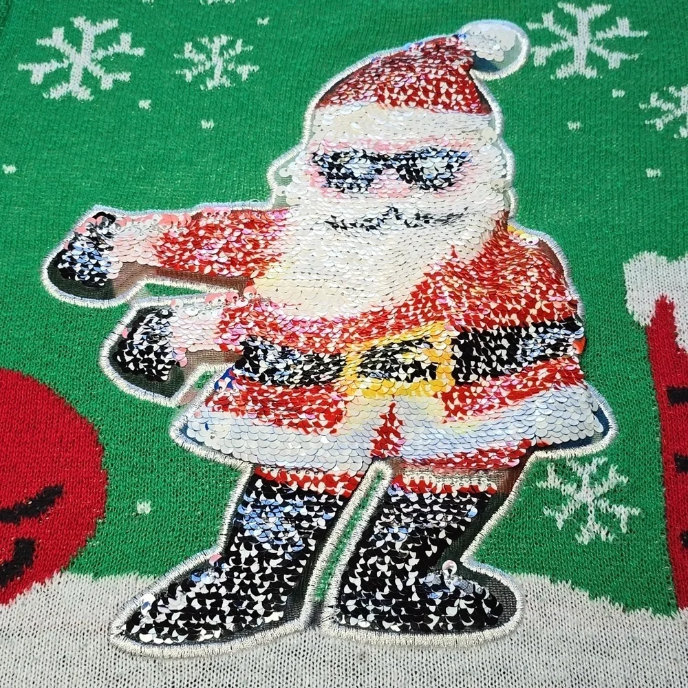 Well Worn Holiday Sweater Santa Floss Ugly Christmas Sweater KIDS Size Medium